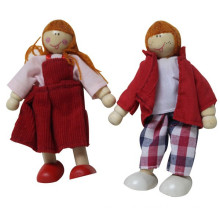 Happy Family Series Pretend Spielhaus Hölzerne Kleine Jungen und Mädchen Puppen Spielzeug